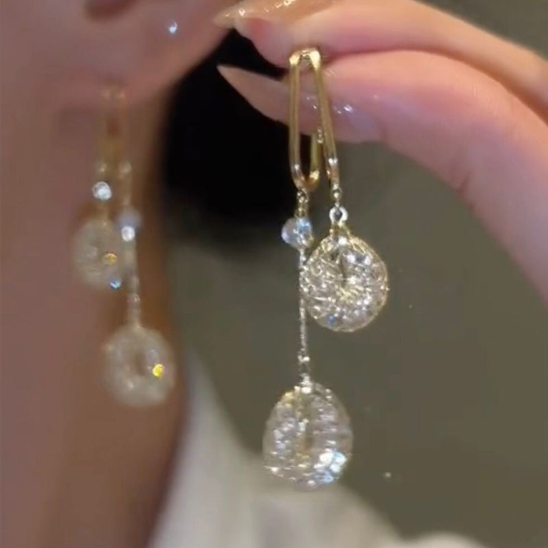 Elysian Crystal Tassel Earrings | Hypoallergenic 925 Silver 7