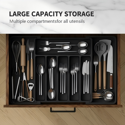 Elysian Cutlery Organizer | Extendable Design, Multi-Compartment 4