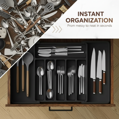 Elysian Cutlery Organizer | Extendable Design, Multi-Compartment 5