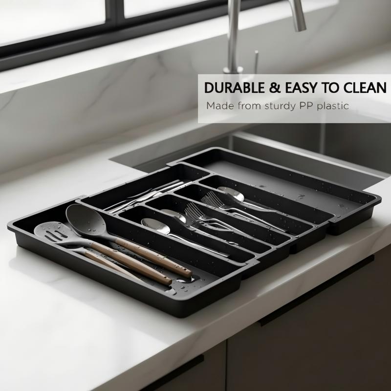 Elysian Cutlery Organizer | Extendable Design, Multi-Compartment 6