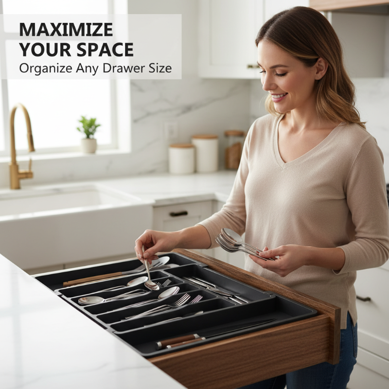 Elysian Cutlery Organizer | Extendable Design, Multi-Compartment 7