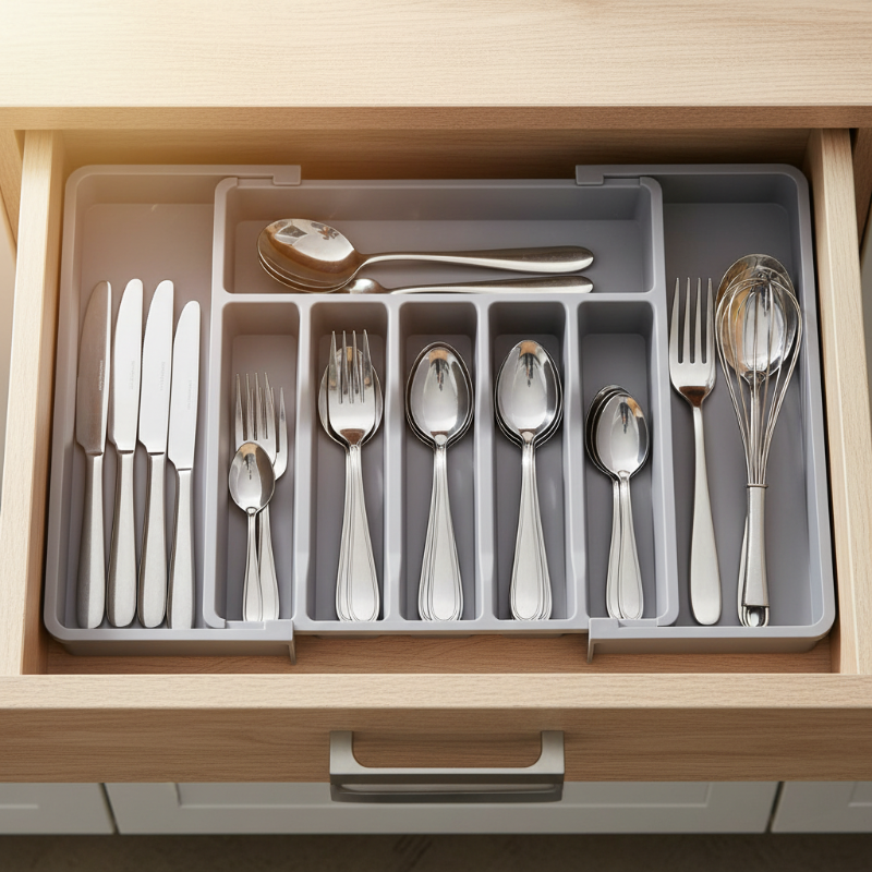 Elysian Cutlery Organizer | Extendable Design, Multi-Compartment 8