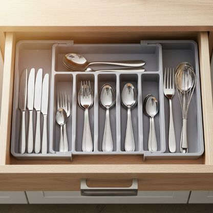 Elysian Cutlery Organizer | Extendable Design, Multi-Compartment 8