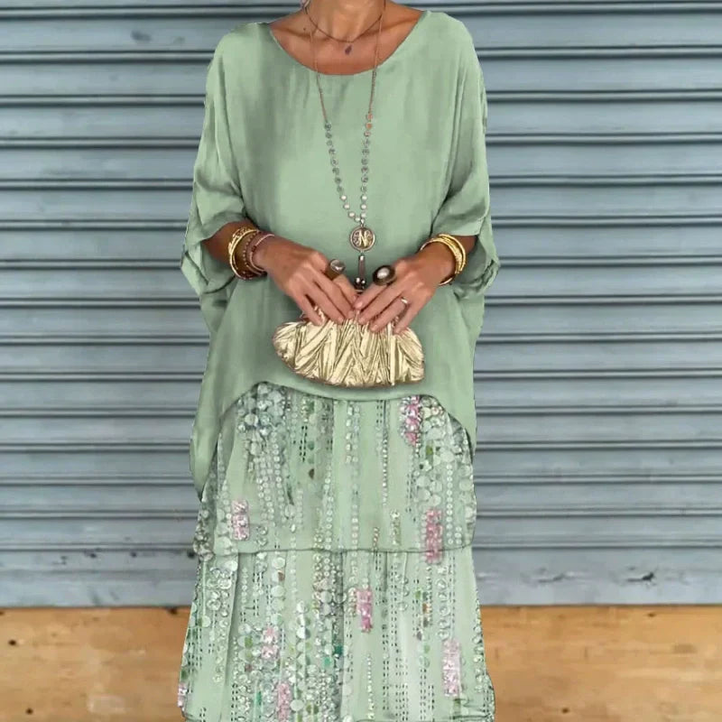 Elysian Floral Dress | Elegant Round Neck, Layered Design 4