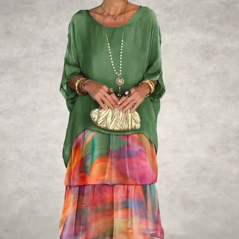 Elysian Floral Dress | Elegant Round Neck, Layered Design 5