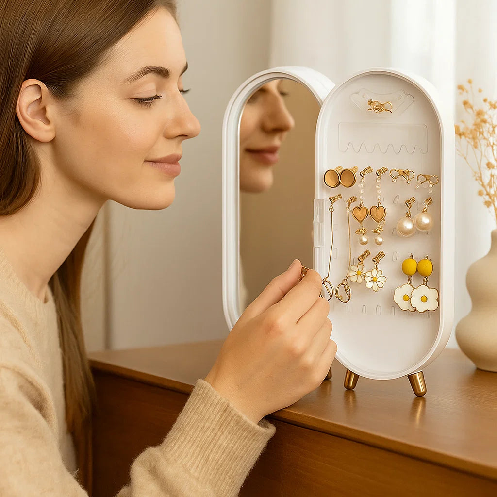 Elysian Jewelry Organizer | Elegant Travel Jewelry Case with Mirror 6