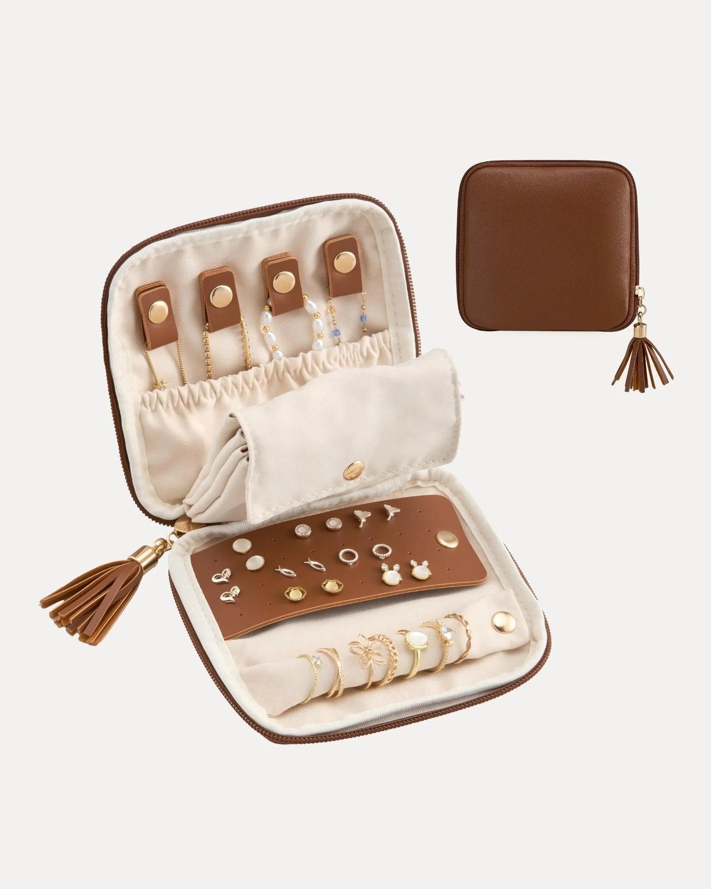 Elysian Travel Jewelry Pouch | Detachable Compartments, Velvet Lining 1