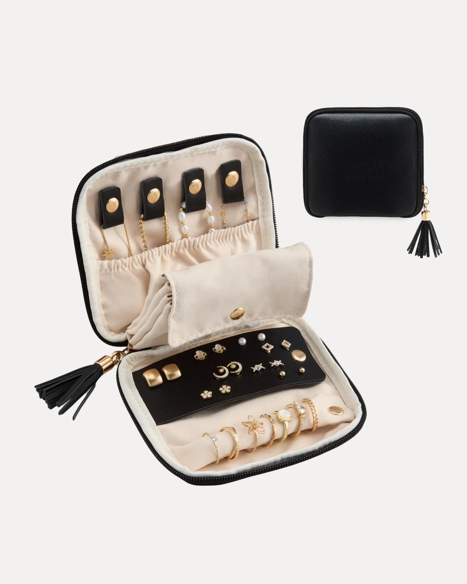 Elysian Travel Jewelry Pouch | Detachable Compartments, Velvet Lining 2