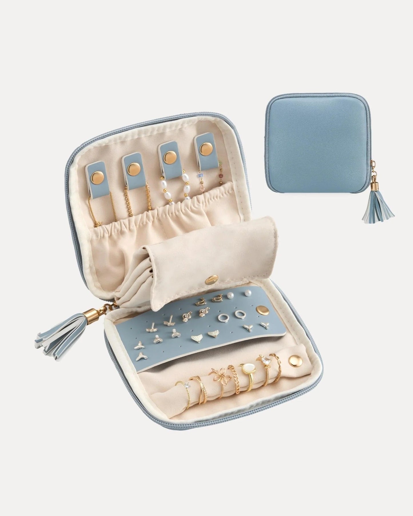Elysian Travel Jewelry Pouch | Detachable Compartments, Velvet Lining 4