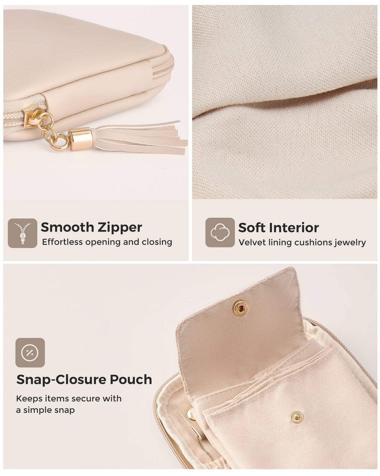 Elysian Travel Jewelry Pouch | Detachable Compartments, Velvet Lining 6