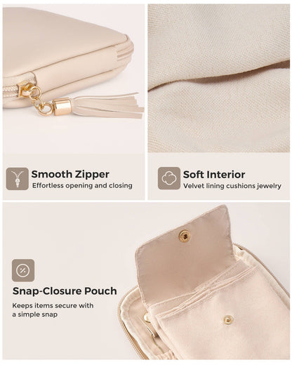 Elysian Travel Jewelry Pouch | Detachable Compartments, Velvet Lining 6