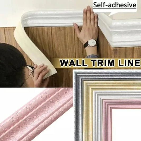 Elysian Wall Edging Strip | Self-Adhesive PE Foam, 3D Embossed Design 0