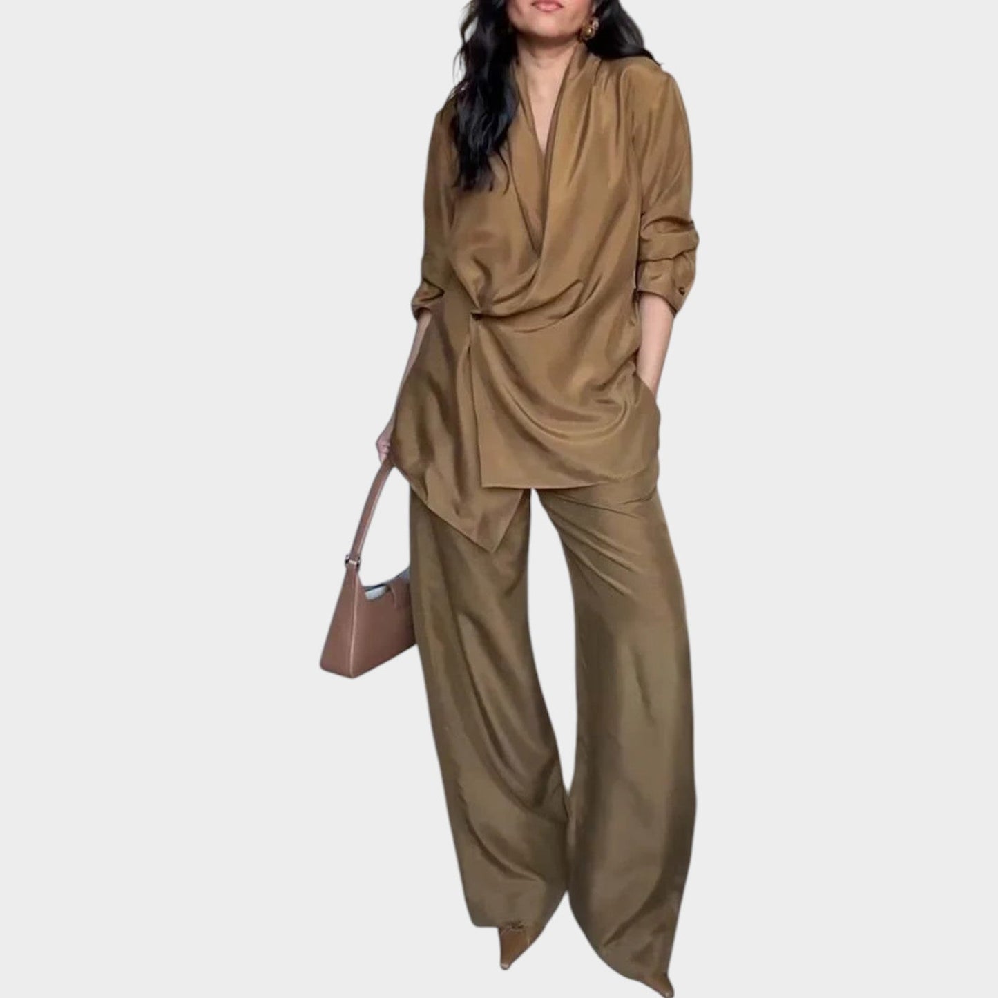 Elysian Wrap Set | Draped Top and Relaxed Trousers 2