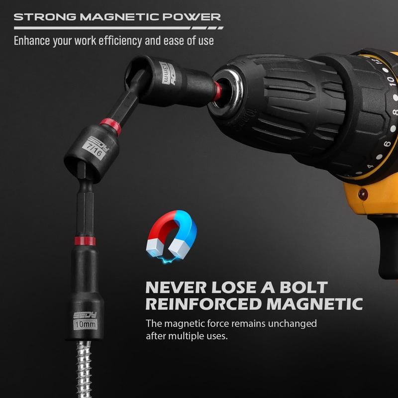 Eptchn Magnetic Impact Nut Driver Set | 46-Piece, Durable Cr-V Steel 5