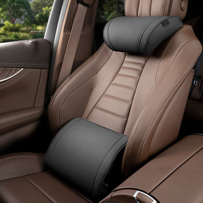 Evara Car Support Set | Ergonomic Memory Foam Lumbar Cushion and Headrest 14