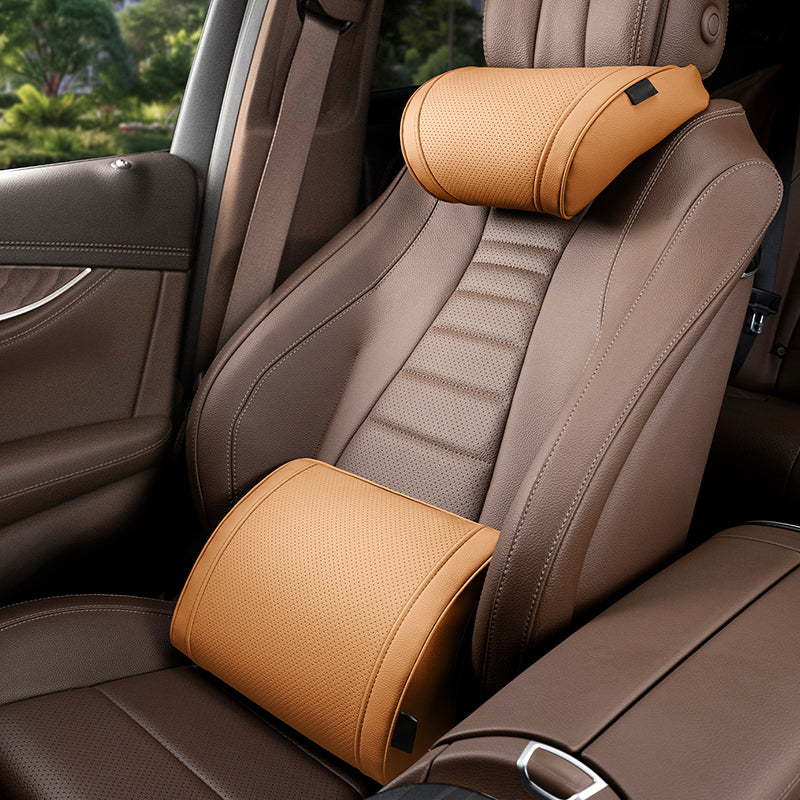 Evara Car Support Set | Ergonomic Memory Foam Lumbar Cushion and Headrest 17