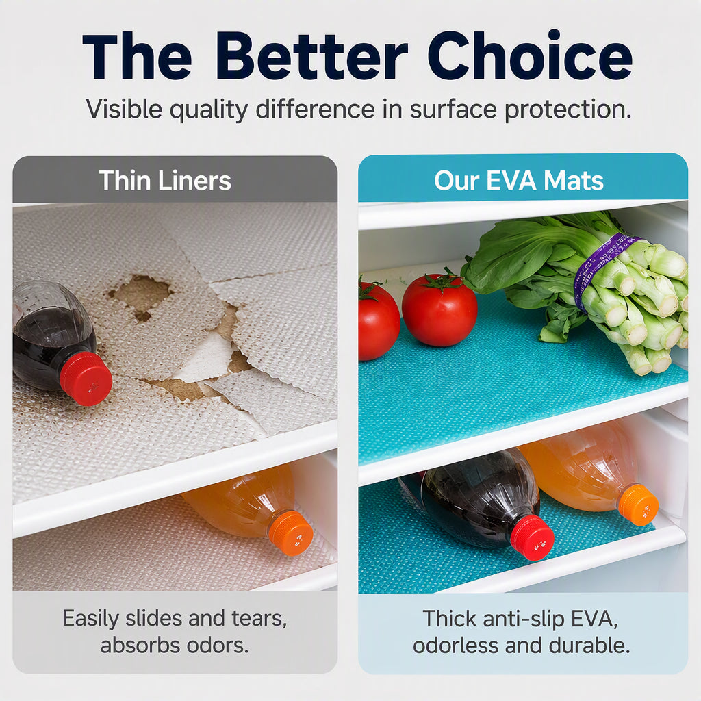 Evara Refrigerator Liners | Waterproof, Non-Slip EVA Shelf Mats 45cm x 29cm 3