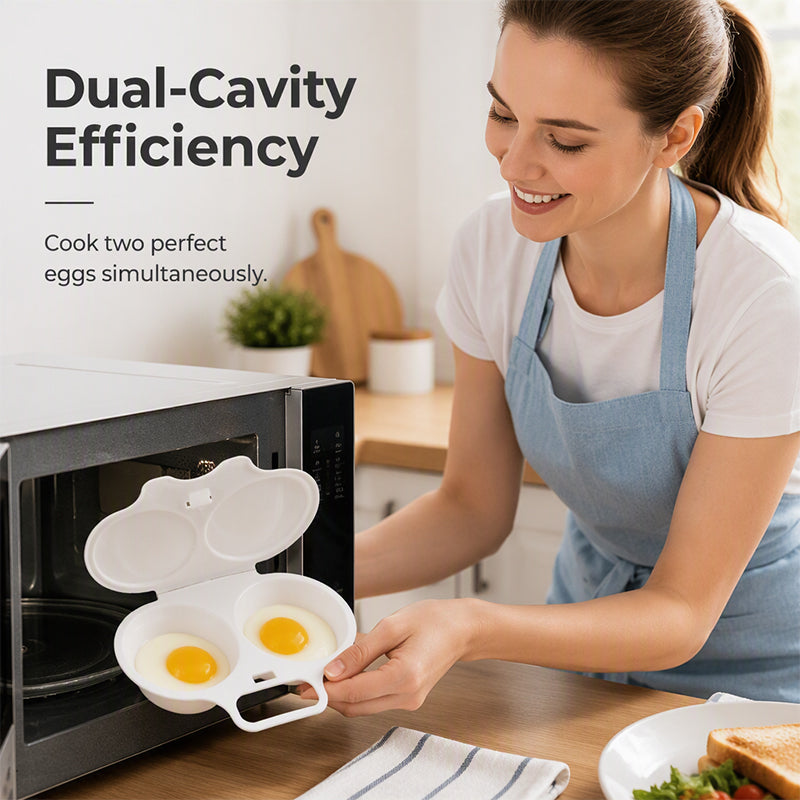 Evo Microwave Egg Poacher | Dual-Cavity, Food-Grade PP, Oil-Free Cooking 0