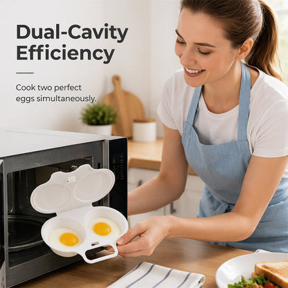 Evo Microwave Egg Poacher | Dual-Cavity, Food-Grade PP, Oil-Free Cooking 0