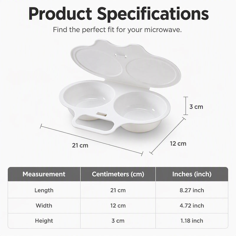 Evo Microwave Egg Poacher | Dual-Cavity, Food-Grade PP, Oil-Free Cooking 8