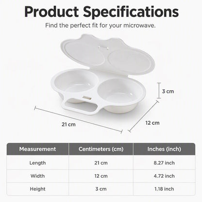 Evo Microwave Egg Poacher | Dual-Cavity, Food-Grade PP, Oil-Free Cooking 8