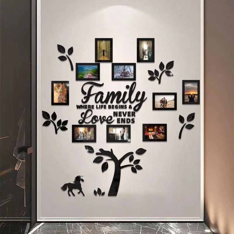 Fiora Family Tree Wall Art | 3D Acrylic Design with Integrated Photo Frames 1
