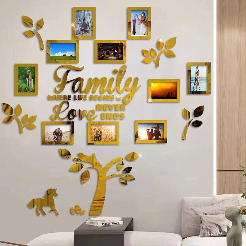 Fiora Family Tree Wall Art | 3D Acrylic Design with Integrated Photo Frames 6