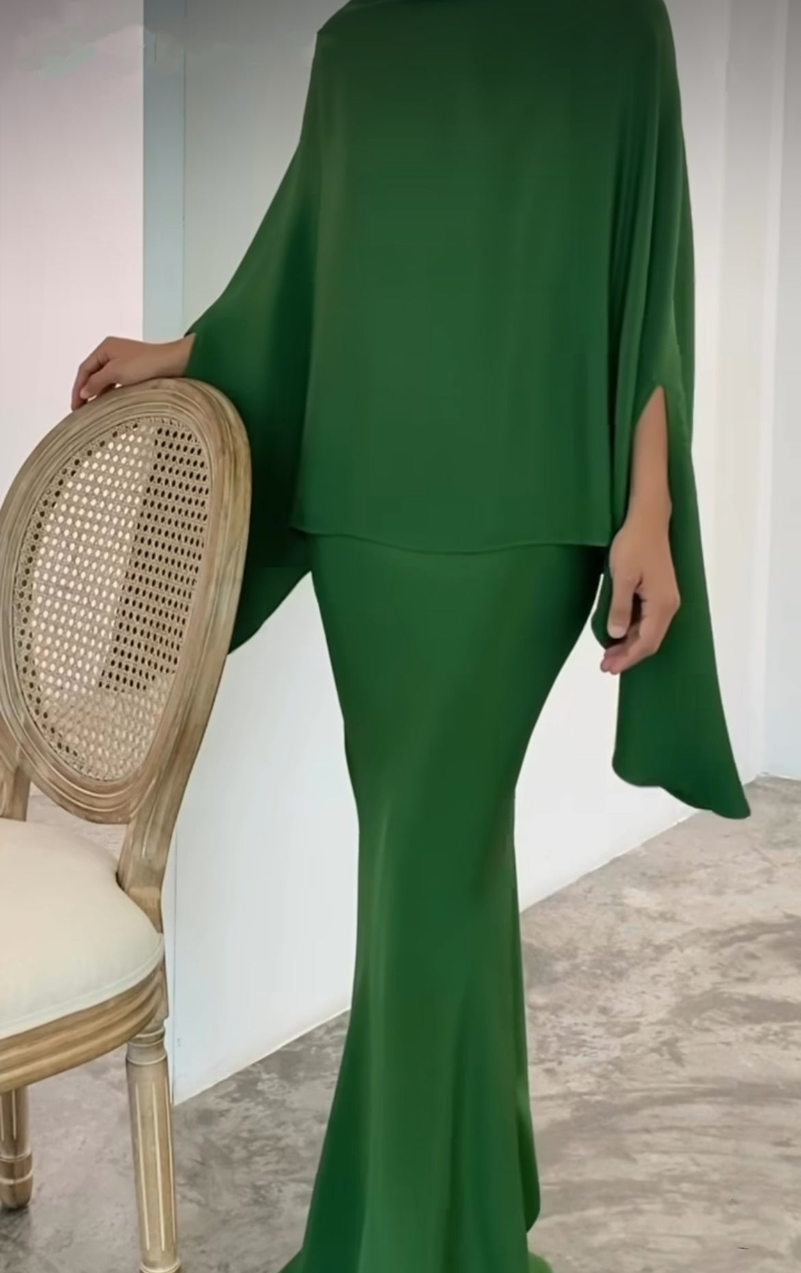 Fiora Two Piece Set | Irregular Top and Mid-Length Skirt, Comfortable Polyester Matching Set for Women 10