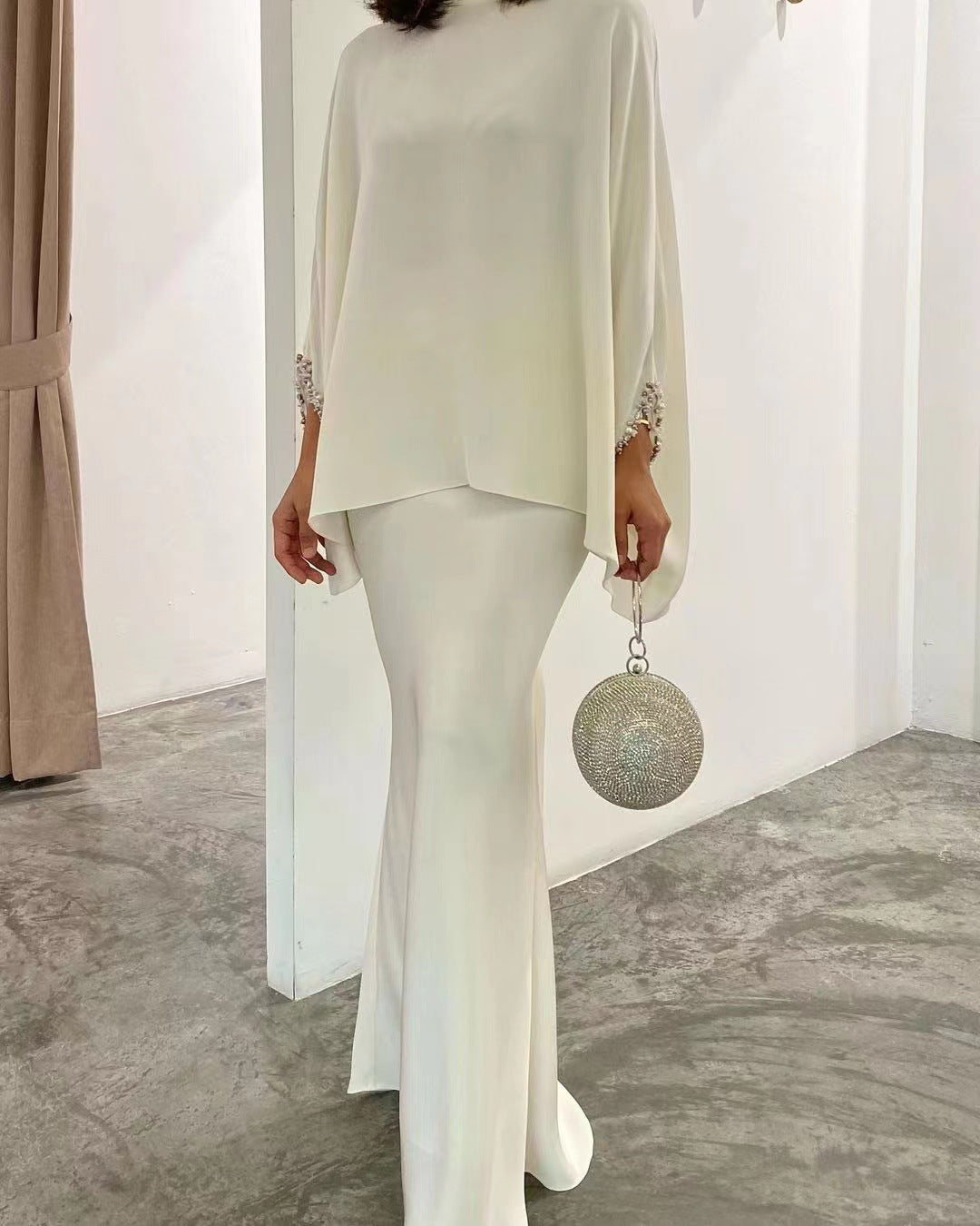Fiora Two Piece Set | Irregular Top and Mid-Length Skirt, Comfortable Polyester Matching Set for Women 2