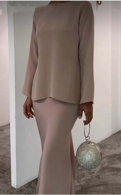 Fiora Two Piece Set | Irregular Top and Mid-Length Skirt, Comfortable Polyester Matching Set for Women 7