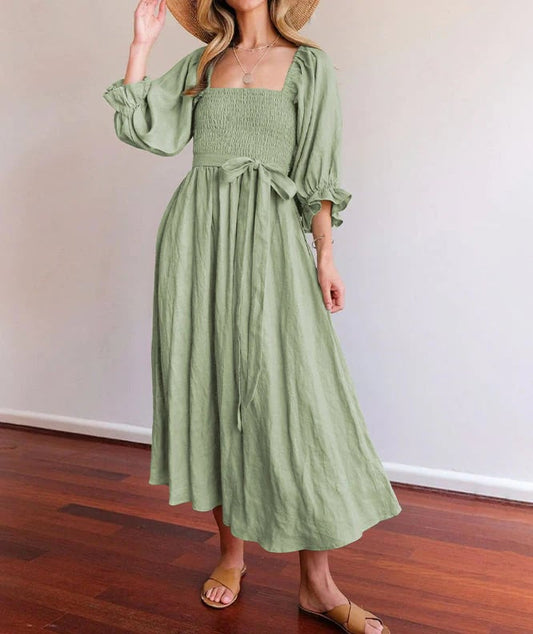 Fleur Multi-Wear Dress | Reversible Cotton, Lantern Sleeves, Wedding Guest & Summer Dress 0