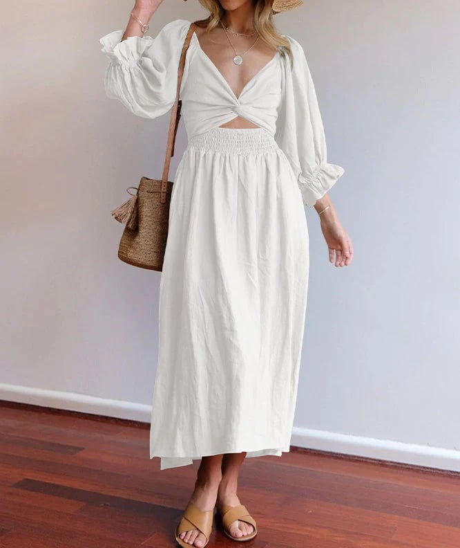 Fleur Multi-Wear Dress | Reversible Cotton, Lantern Sleeves, Wedding Guest & Summer Dress 11