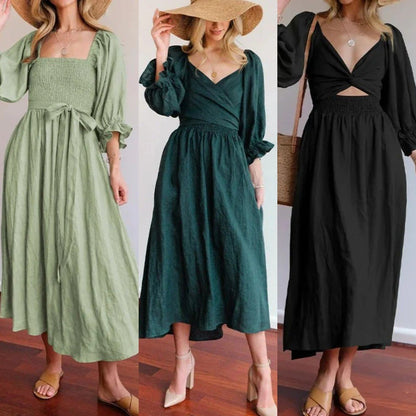 Fleur Multi-Wear Dress | Reversible Cotton, Lantern Sleeves, Wedding Guest & Summer Dress 2