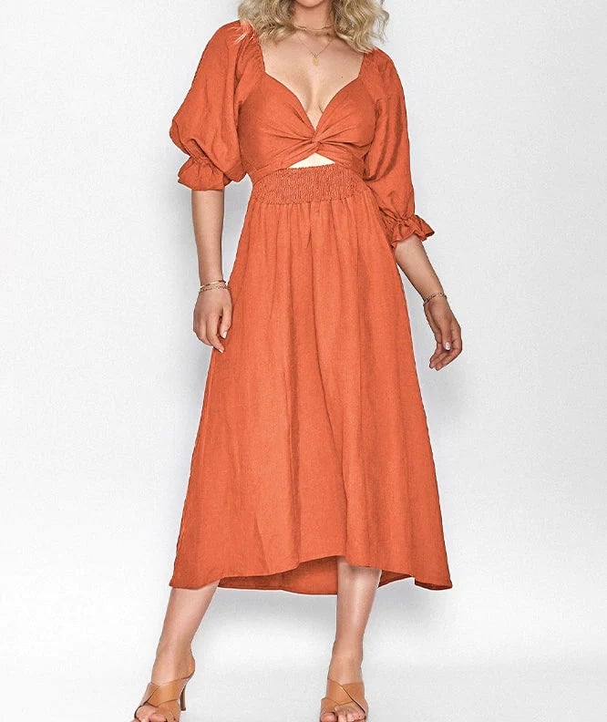 Fleur Multi-Wear Dress | Reversible, Cotton, Lantern Sleeves, Perfect for Summer and Cocktail Events 11
