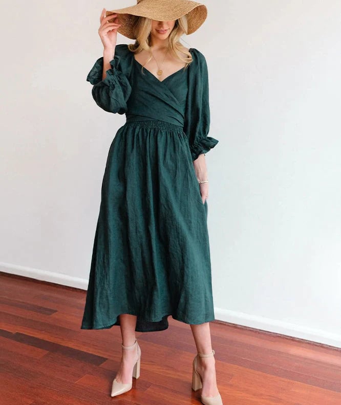 Fleur Multi-Wear Dress | Reversible, Cotton, Lantern Sleeves, Perfect for Summer and Cocktail Events 3
