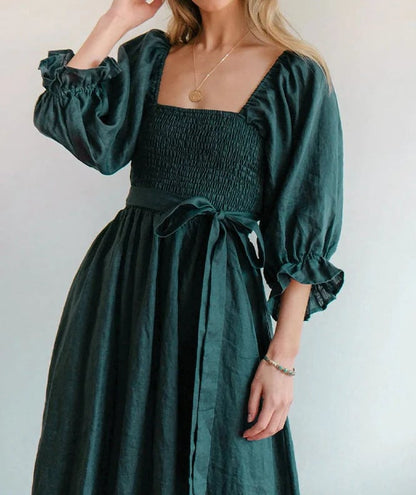 Fleur Multi-Wear Dress | Reversible, Cotton, Lantern Sleeves, Perfect for Summer and Cocktail Events 4