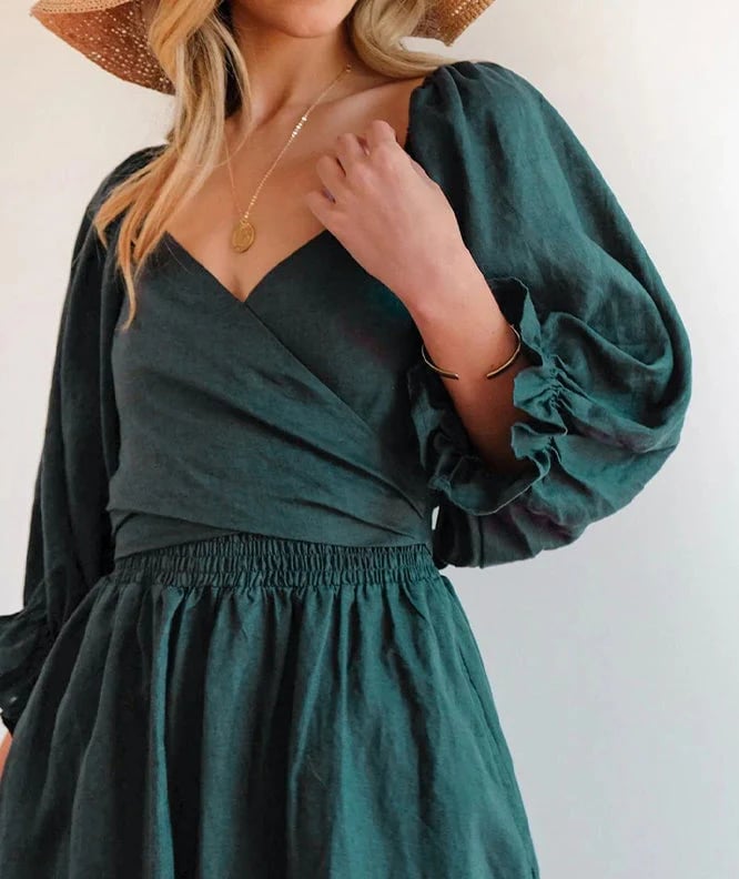 Fleur Multi-Wear Dress | Reversible, Cotton, Lantern Sleeves, Perfect for Summer and Cocktail Events 5