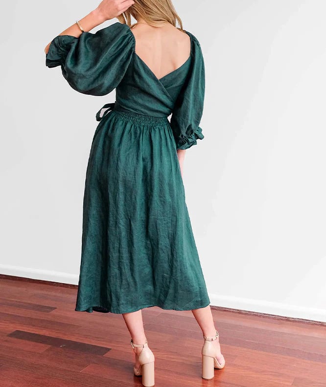 Fleur Multi-Wear Dress | Reversible, Cotton, Lantern Sleeves, Perfect for Summer and Cocktail Events 6