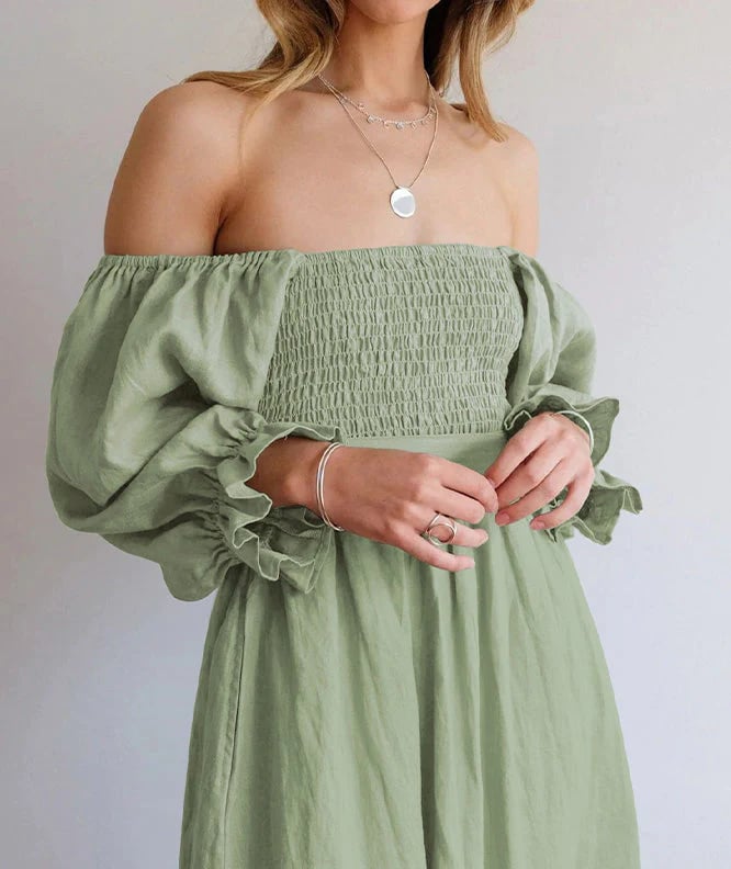Fleur Multi-Wear Dress | Reversible, Cotton, Lantern Sleeves, Perfect for Summer and Cocktail Events 8
