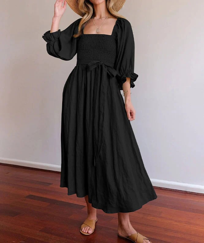 Fleur Multi-Wear Dress | Reversible, Cotton, Lantern Sleeves, Perfect for Summer and Cocktail Events 9