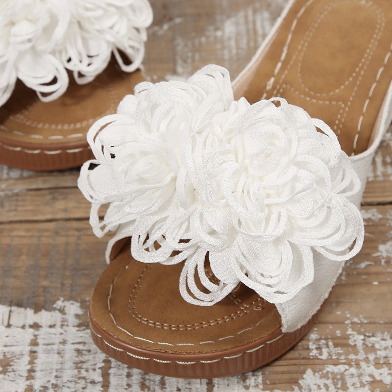 Fleur Wedge Sandals | Floral Appliqué, Slip-On Design 4