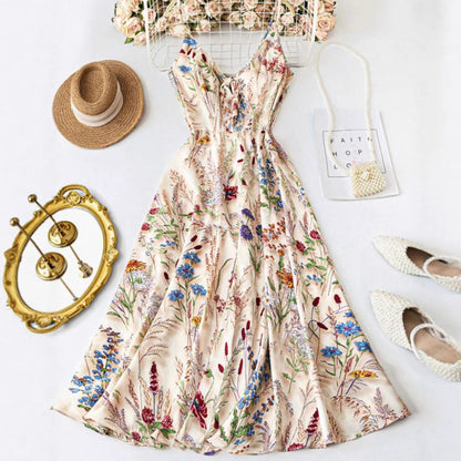 Flora Plus Size Dress | Lightweight Polyester, A-Line Floral Midi 0