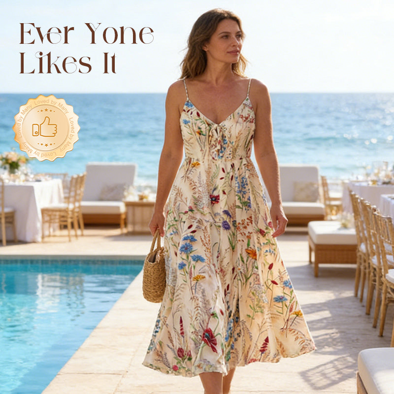 Flora Plus Size Dress | Lightweight Polyester, A-Line Floral Midi 5