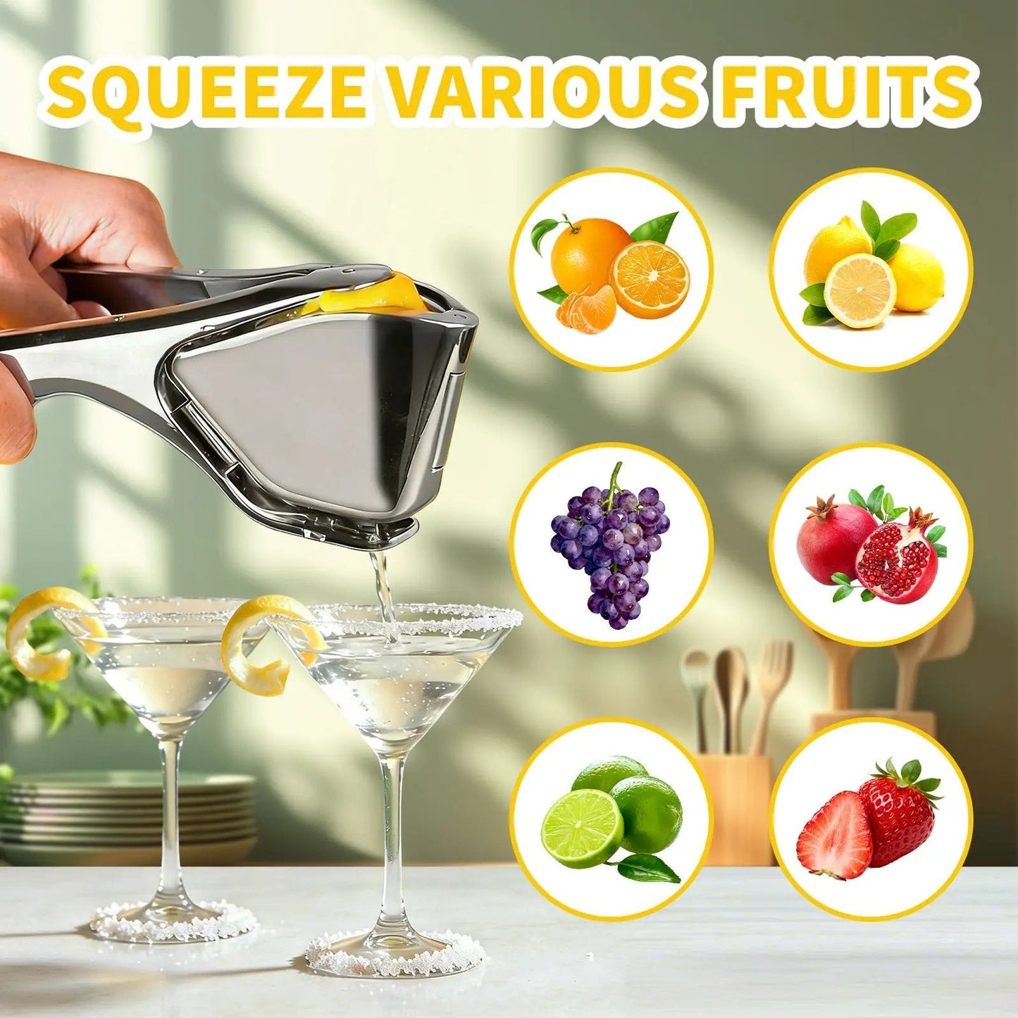 Fresco Citrus Squeezer | Heavy Duty Stainless Steel Lemon and Lime Juicer 5