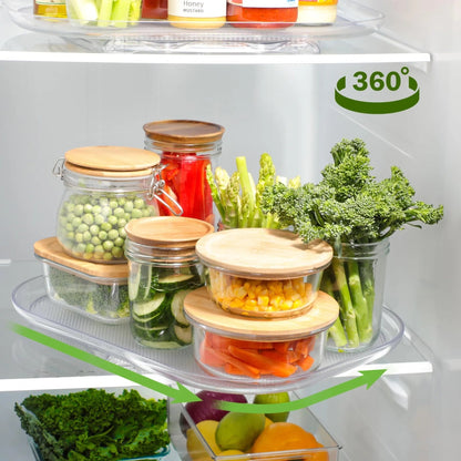 FridgeSpin Organizer | 360-Degree Rotating Turntable, Easy-Clean Design 2