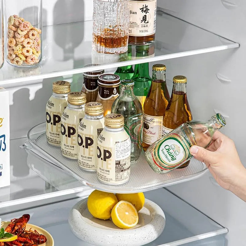 FridgeSpin Organizer | 360-Degree Rotating Turntable, Easy-Clean Design 3