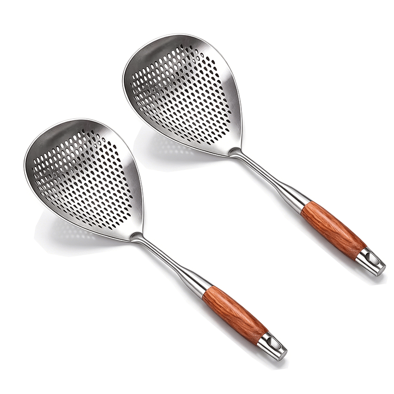 FryMaster Skimmer | Wooden Handle, Stainless Steel 1