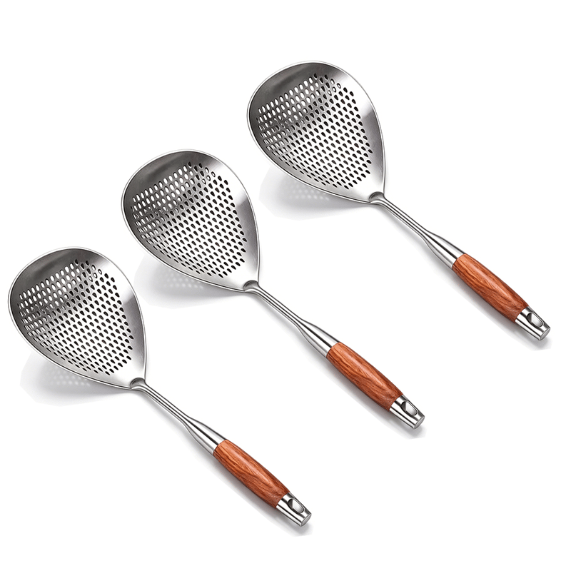 FryMaster Skimmer | Wooden Handle, Stainless Steel 2