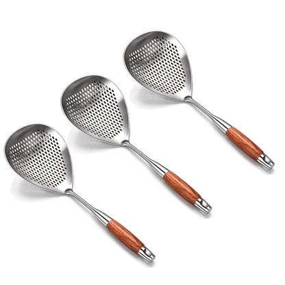 FryMaster Skimmer | Wooden Handle, Stainless Steel 2