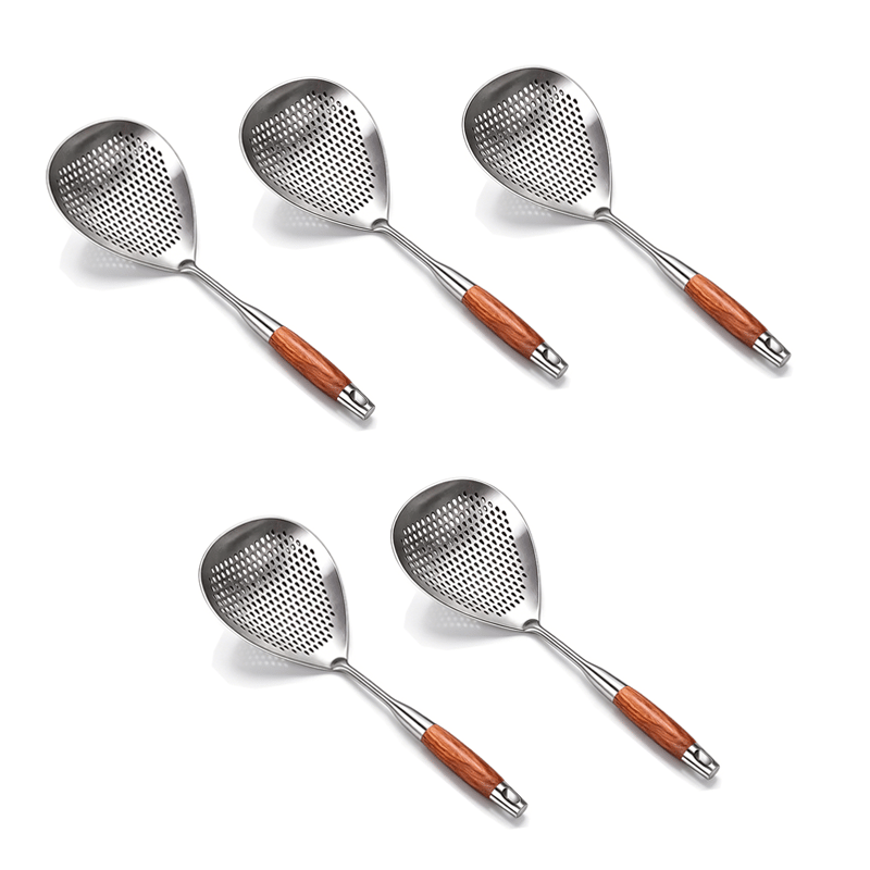 FryMaster Skimmer | Wooden Handle, Stainless Steel 3